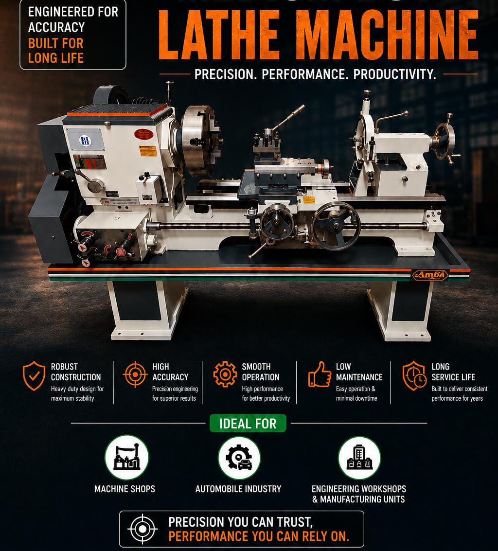 New lathe 4.5 ft for sale at Raj Engineering and Machinery Vapi