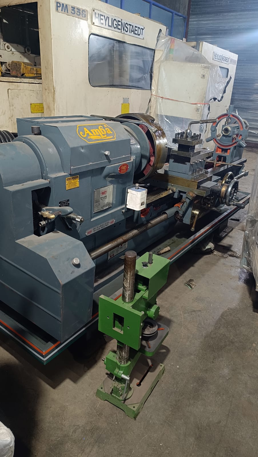 Raj Engineering and Machinery yard in Vapi with new Amba lathe machine