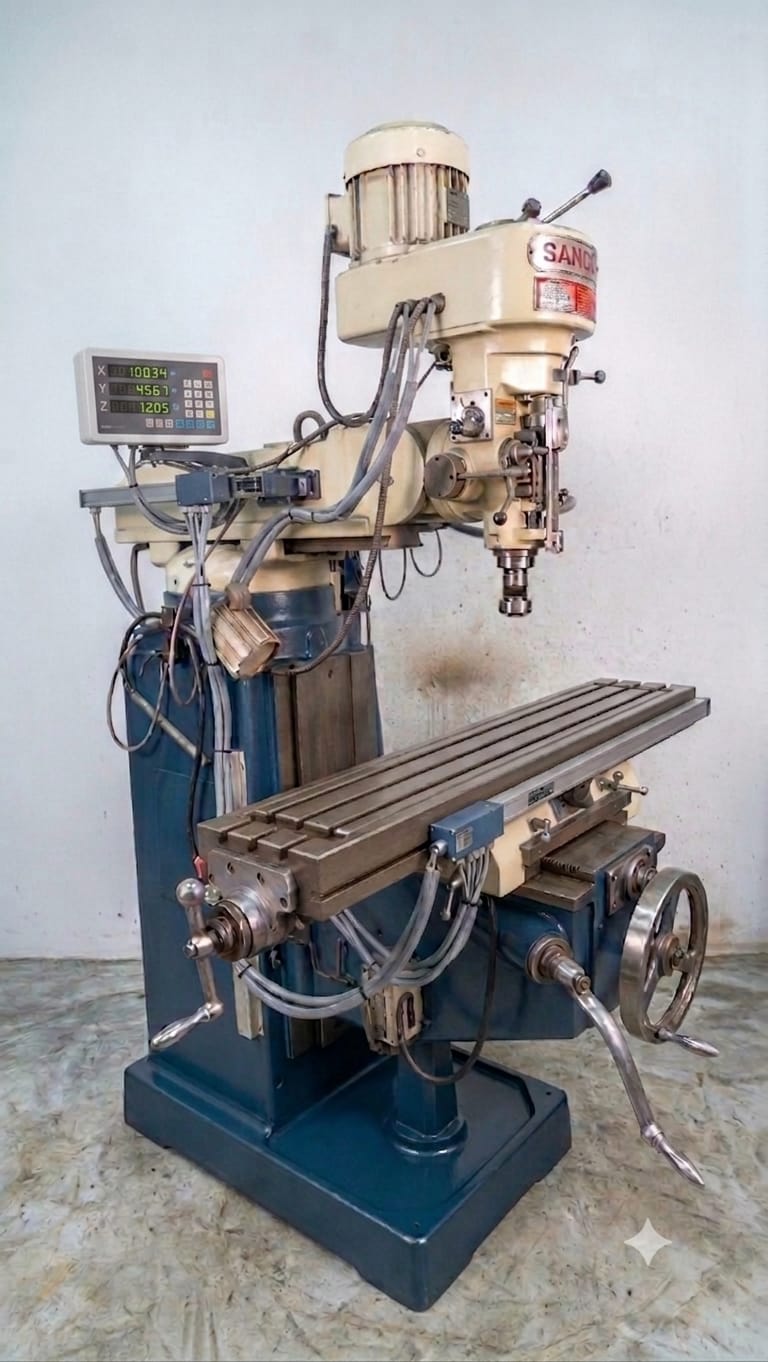 Samson 4KS vertical ram turret milling machine for sale at Raj Engineering and Machinery Vapi